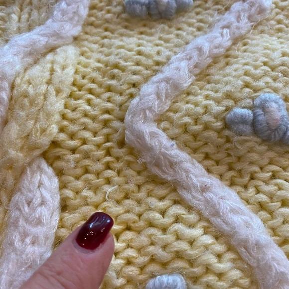 Women’s Hand Knitted Acrylic Sweater Feminine Pastel Vintage S-M Evian II - Picture 14 of 16